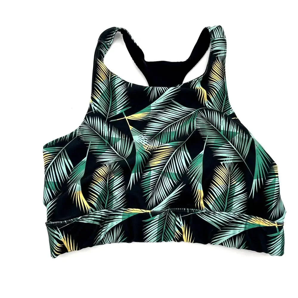 Alchemy | Tropical Leaf Print Sports Bra // S - Picture 1 of 7